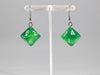 Dice Earrings: D10 (1's) - Green Gradient - Boardlandia
