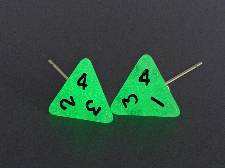 white glow in the dark earrings