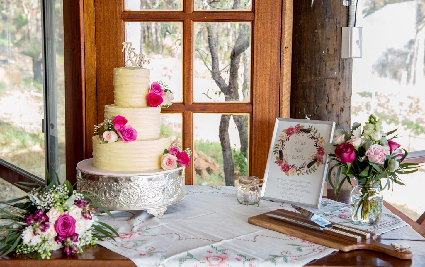 Sarah and Allan Fairbrossen Estate Wedding White Cherry Invitations