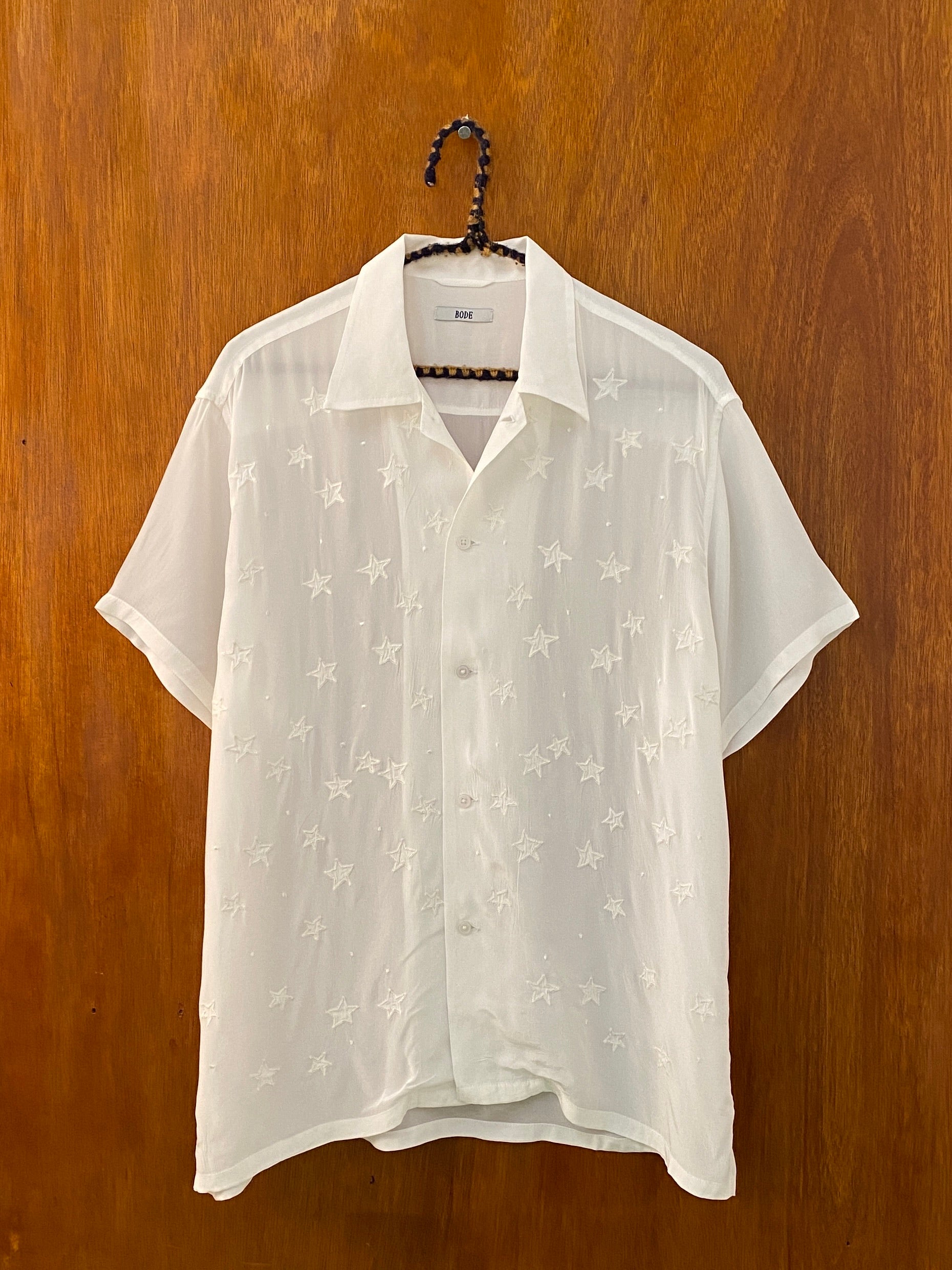 Download White Star Applique Bowling Shirt Bode New York