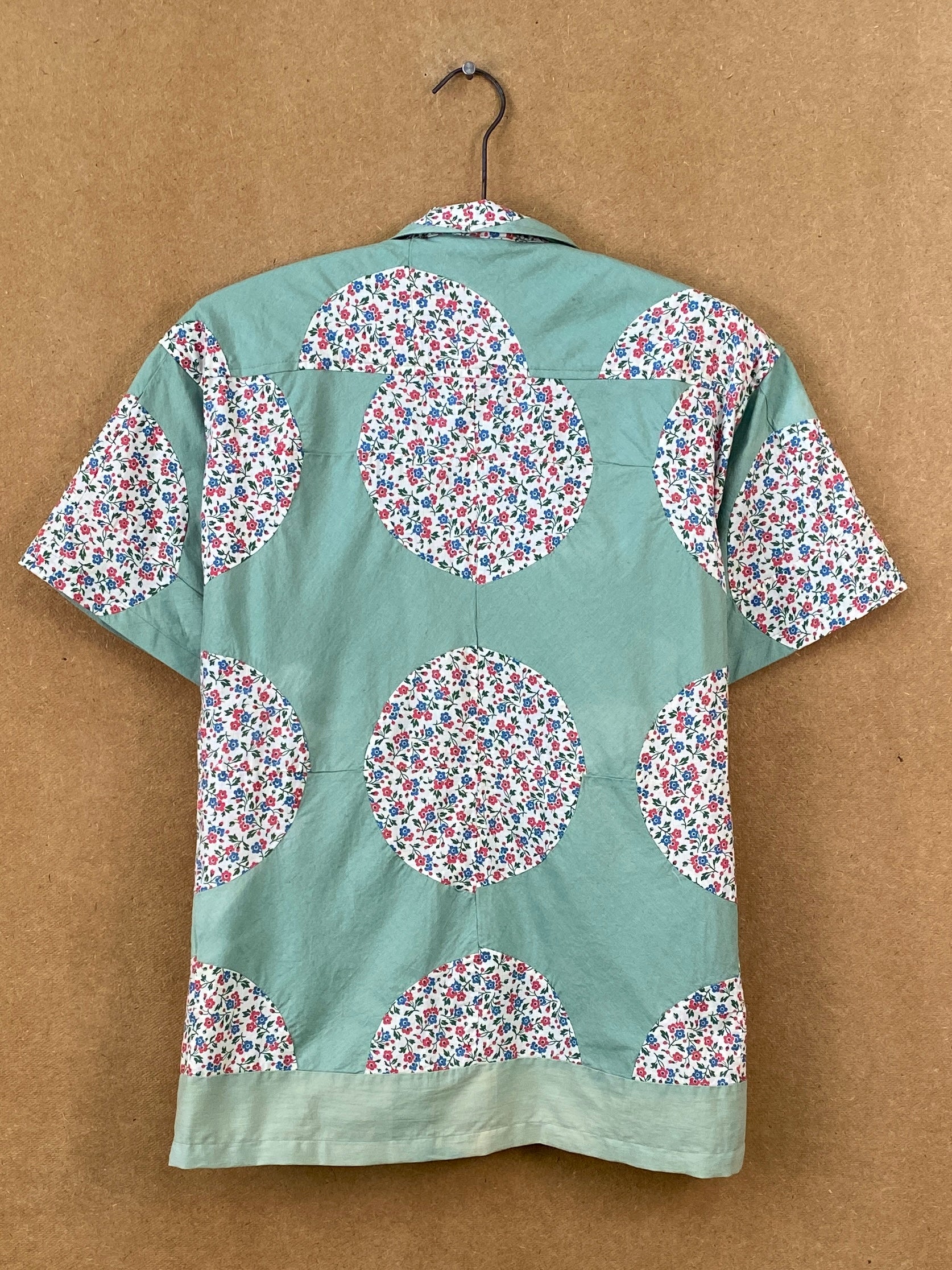 Seafoam Floral Patchwork Shirt - M/L