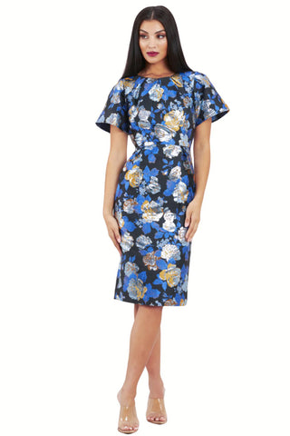 Frank Lyman floral puff dress front view