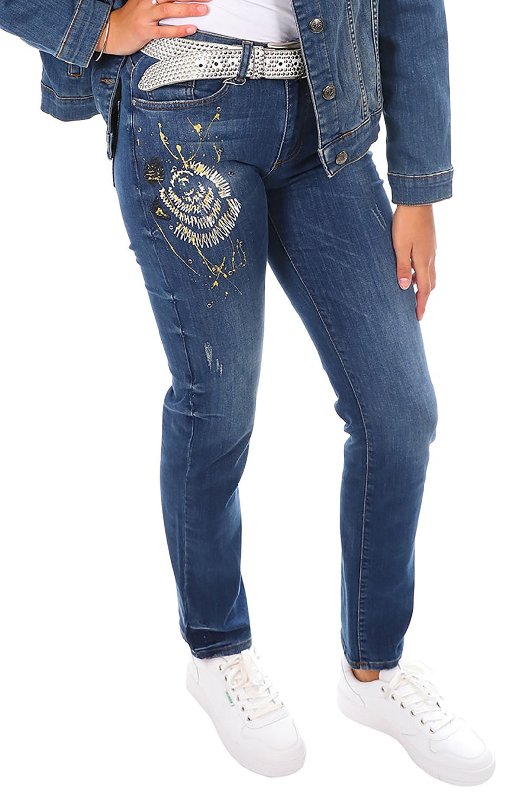 Dolcezza 21201 Crop Coloured Jeans
