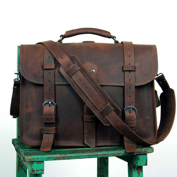 Men&#39;s Large Handmade Vintage Leather Briefcase / Leather Satchel / Lea – Senger Leather Bag