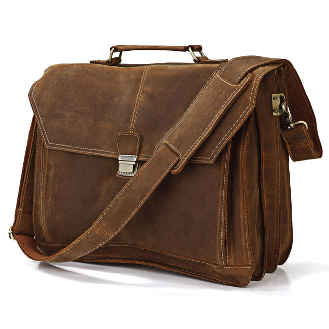 mens vintage leather satchel