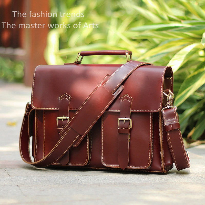 handcrafted leather briefcase