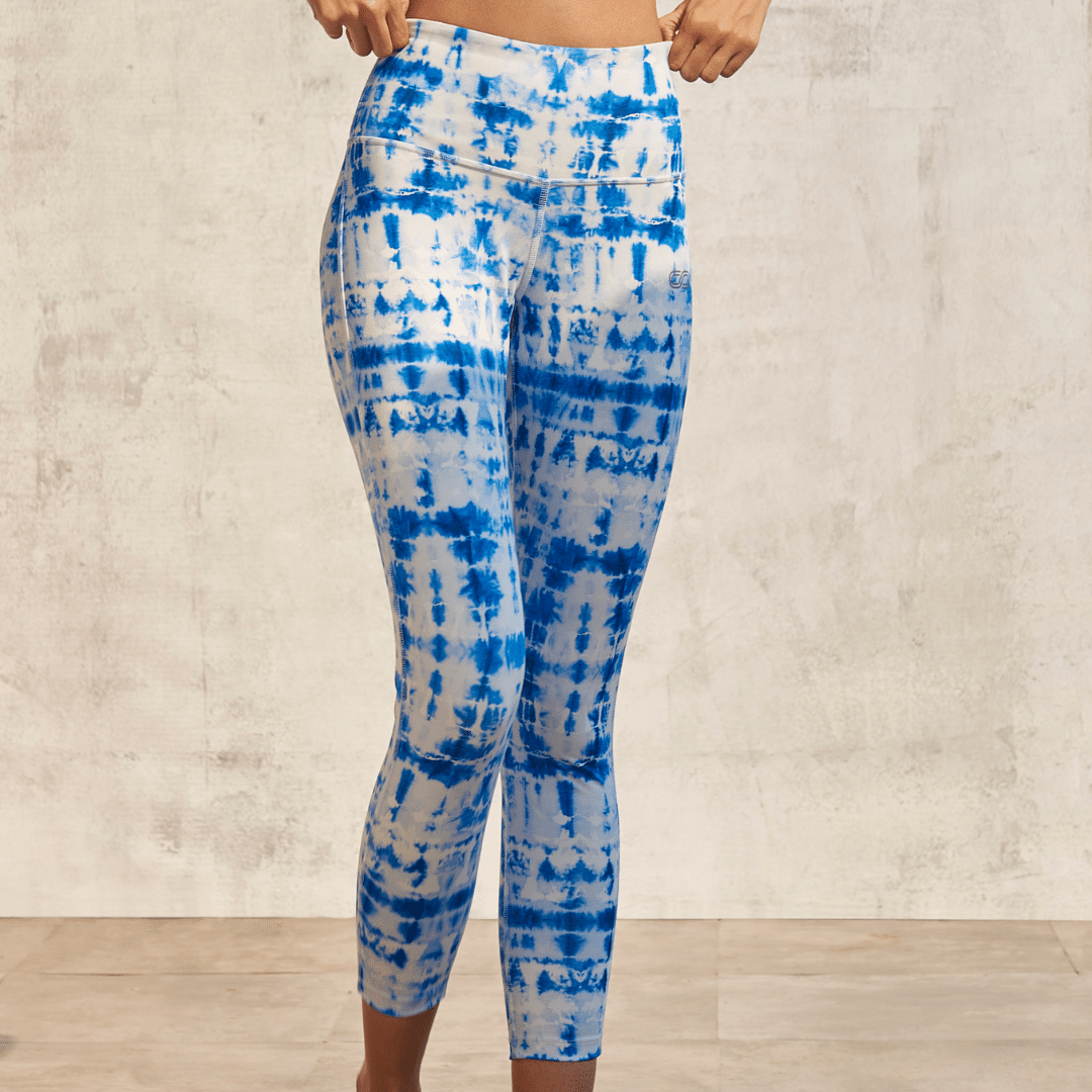 ETHIKA Floral Womens Tie Dye Leggings - BLUE COMBO