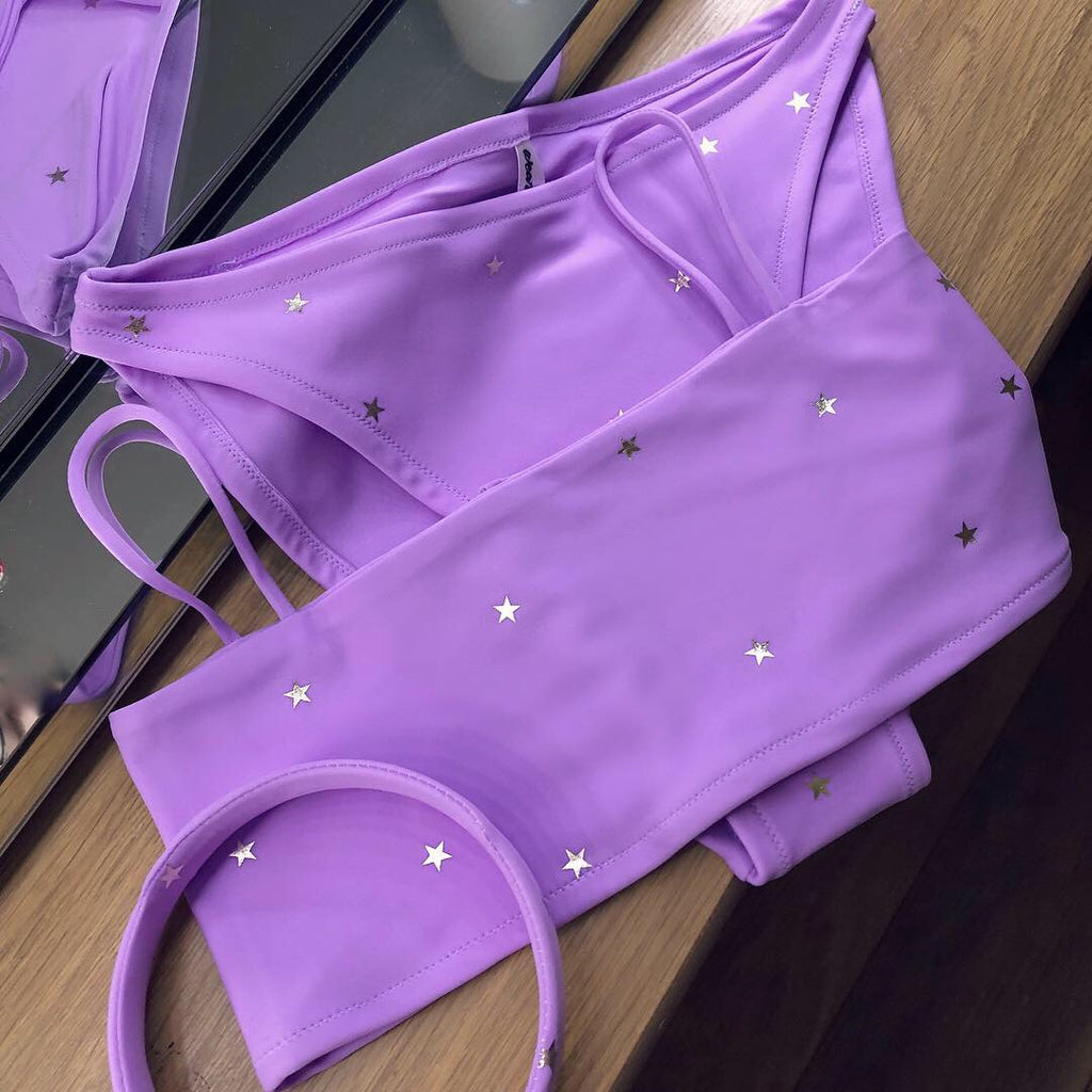 Lilac Itty Bitty Star Bikini Set Various Styles Wear To Be Seen