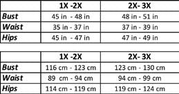 Mapale Lingerie Curvy Size Chart