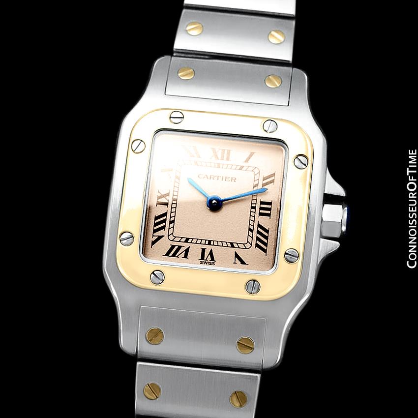 Cartier Santos Galbee Ladies Two-Tone Watch - Stainless Steel and 18K ...