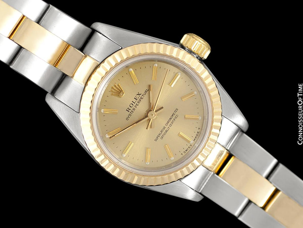 rolex ladies 2 tone oyster perpetual