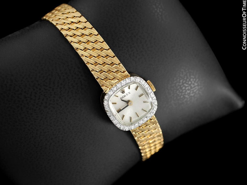 1980's Rolex Ladies Vintage Dress Watch - 14K Gold & Diamonds ...