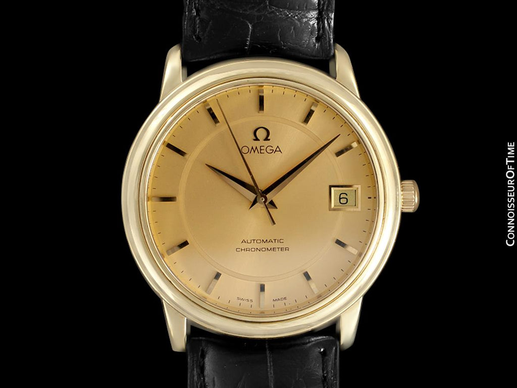 Omega De Ville Prestige Mens Automatic Chronometer Dress Watch - 18K G ...