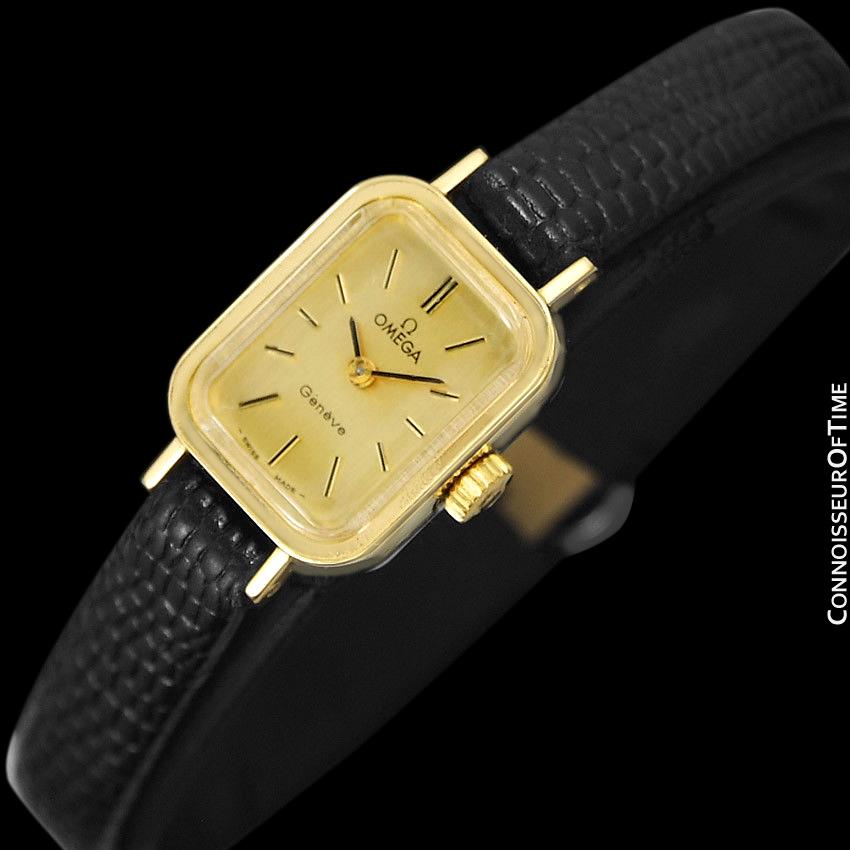 1971 Omega Geneve Vintage Ladies Watch - 18K Gold Plated & Stainless S ...