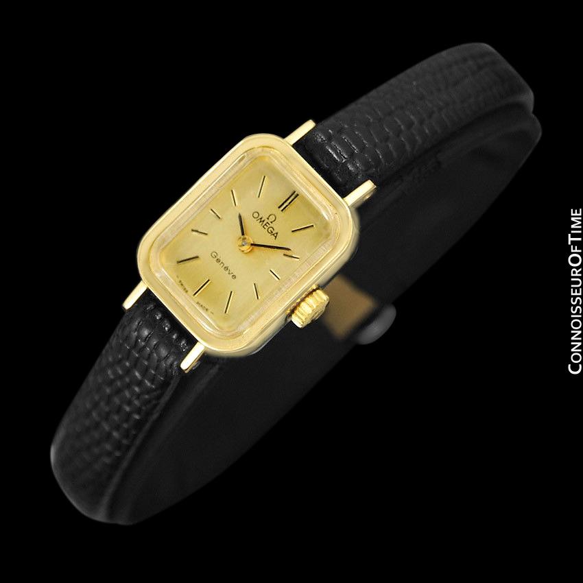 1971 Omega Geneve Vintage Ladies Watch - 18K Gold Plated & Stainless S ...