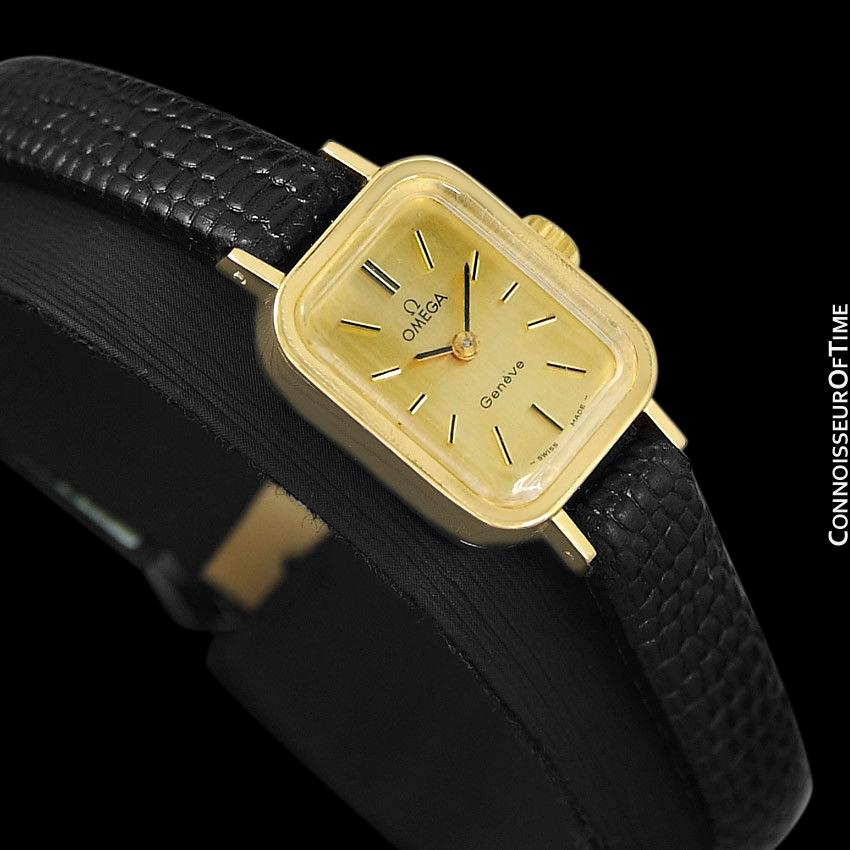 1971 Omega Geneve Vintage Ladies Watch - 18K Gold Plated & Stainless S ...