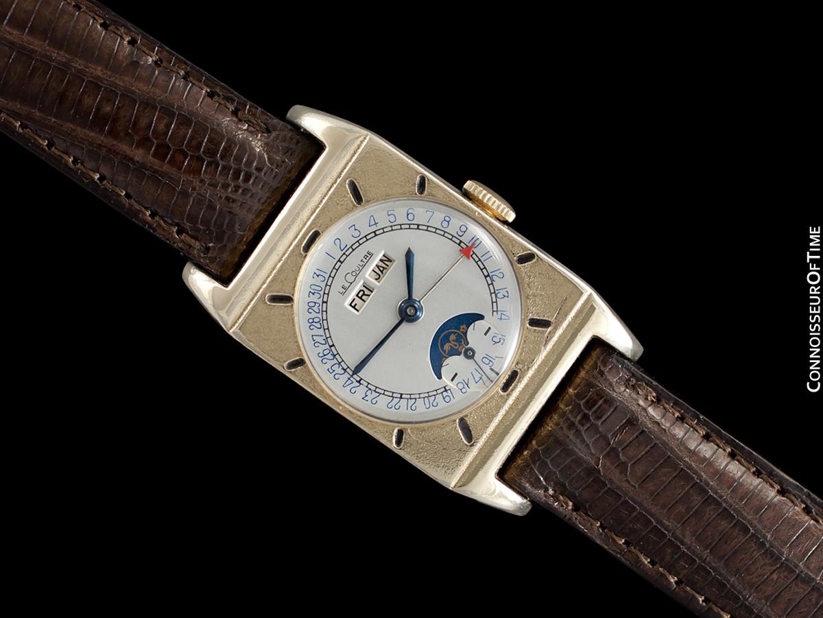 1949 LeCoultre Vintage Mens Triple Date Moon Phase Calendar Watch