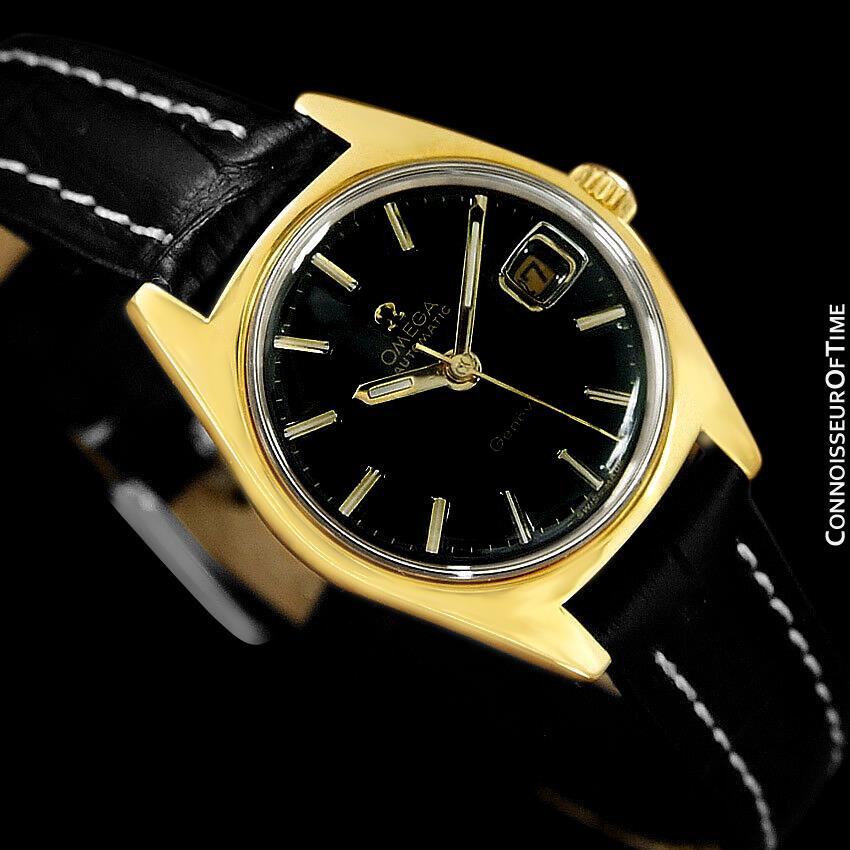 1970 Omega Geneve Vintage Ladies Automatic Retro Watch - 18K Gold