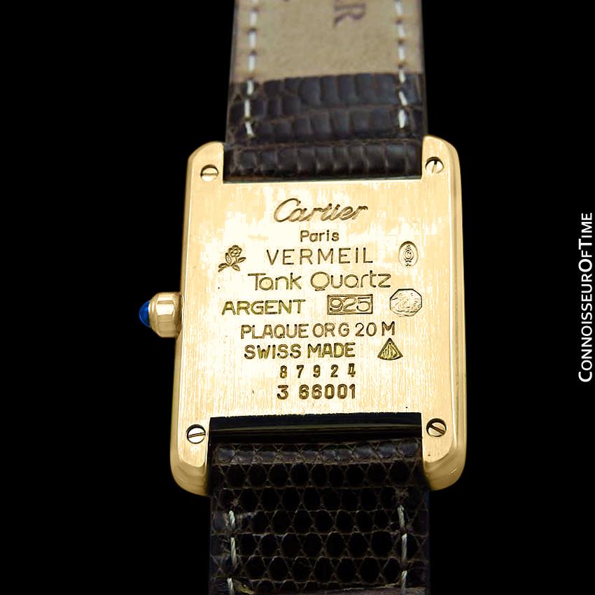 Cartier Vintage Ladies Tank Watch - Gold Vermeil, 18K Gold over Sterli ...