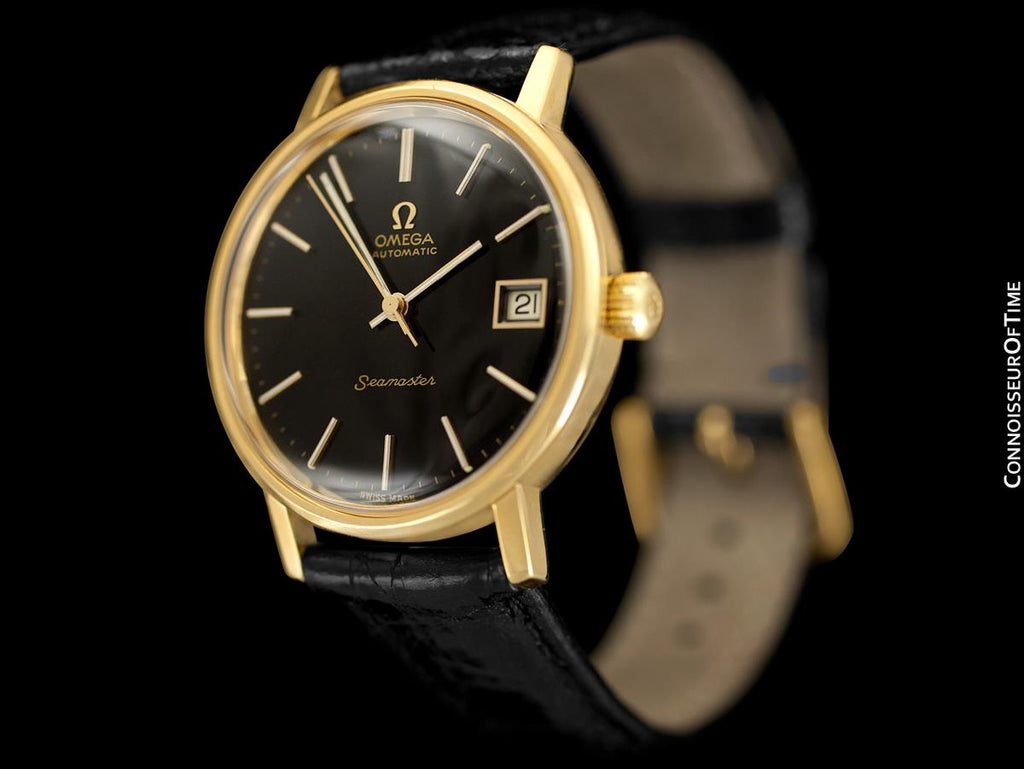1975 Omega Vintage Seamaster Mens Watch, Automatic, Date - 18K Gold Pl ...