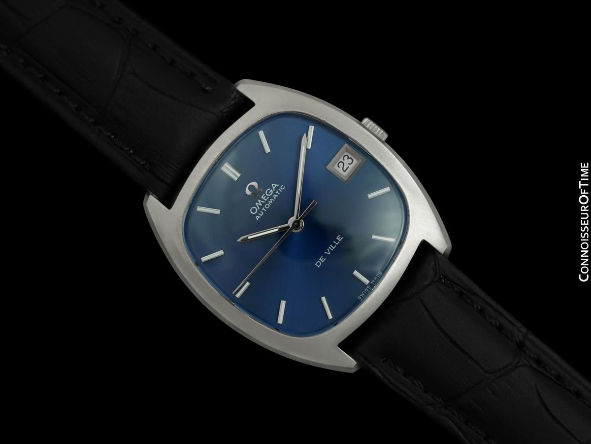 1970 Omega De Ville Vintage Mens Automatic Blue Dial Dress Watch