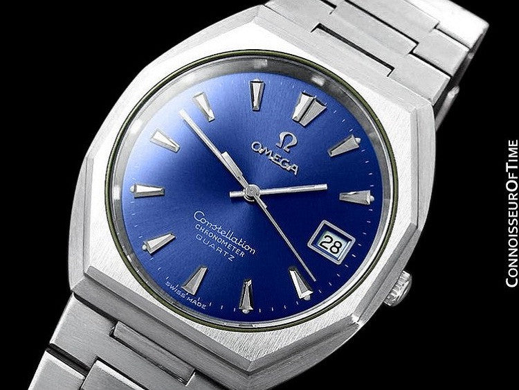 1980 Omega Constellation Chronometer Cool Vintage Accuset Mens Quartz Watch  - Stainless Steel