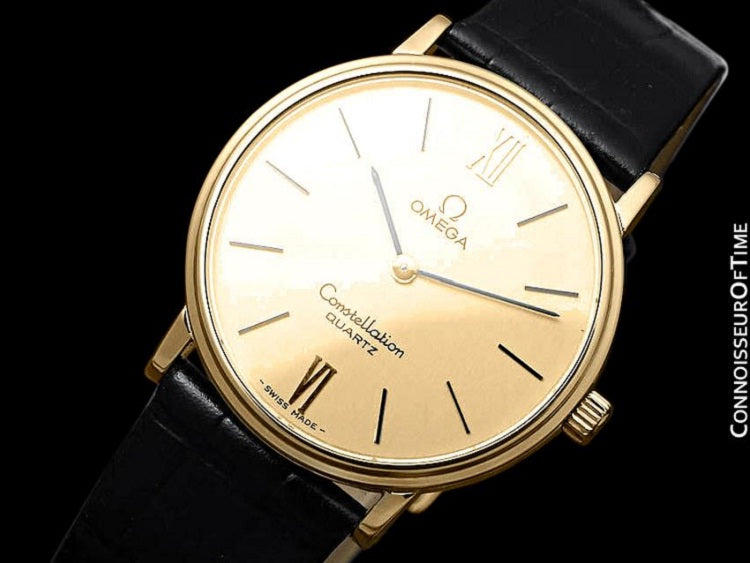 1979 Omega Constellation Mens Vintage Quartz Accuset Watch - 18K