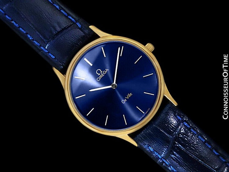 omega mens watch blue face