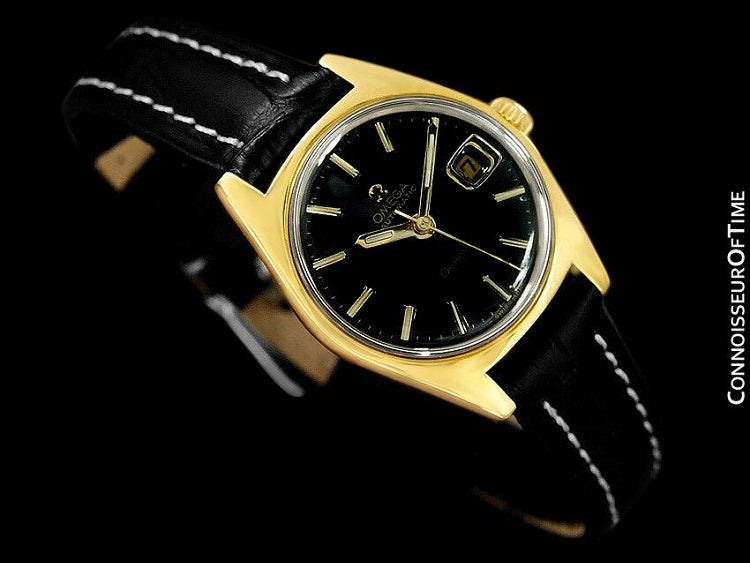 1970 Omega Geneve Vintage Ladies Automatic Retro Watch - 18K Gold