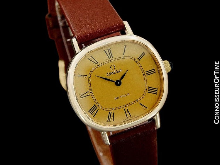 1970's Omega De Ville Vintage Mens Midsize Retro Ultra Thin Watch