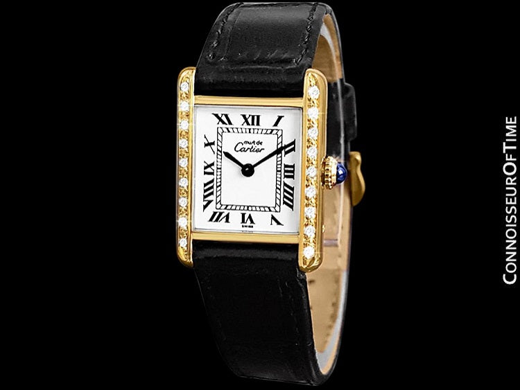 Cartier Tank Louis 1141 18k Yellow Gold Factory Diamonds Quartz Ladie –  Empire Time NYC