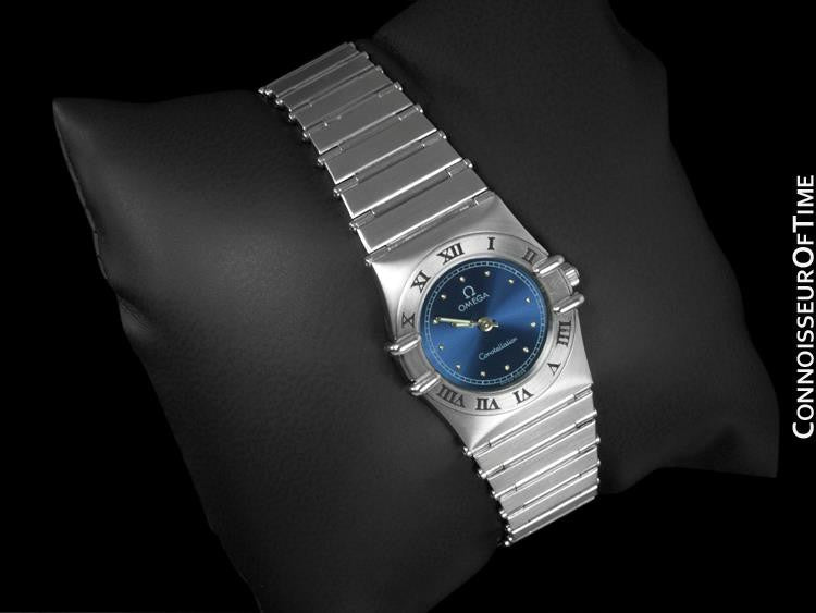 omega constellation blue dial ladies watch