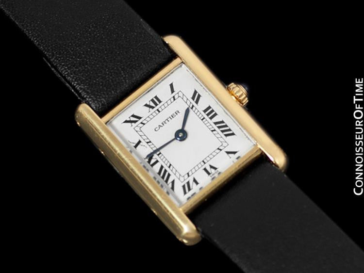 Cartier Tank Louis 1141 18K Yellow Gold Factory Diamonds Quartz Ladie Watch 18mm, Women's, Size: One Size