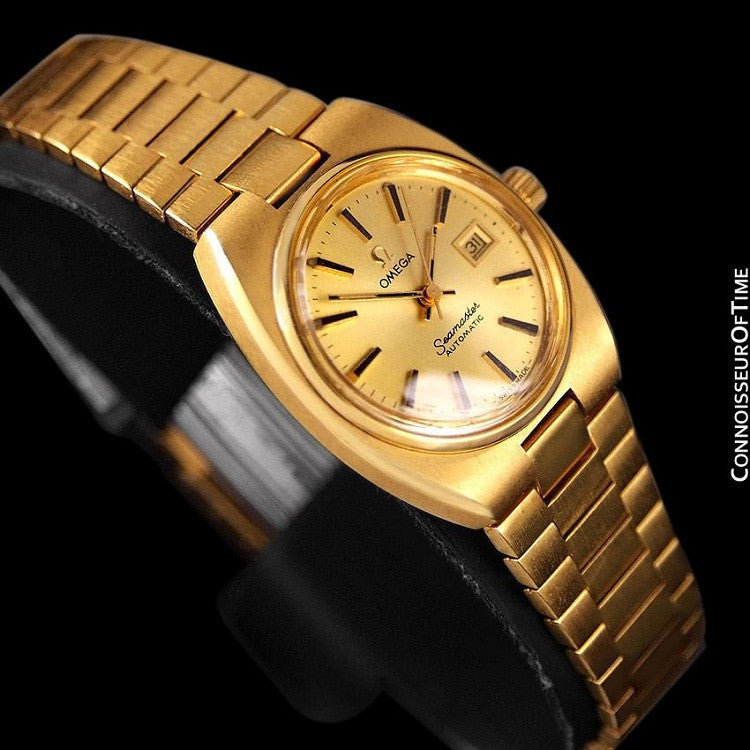 1979 Omega Seamaster Vintage Ladies Automatic Watch 18K Gold Plated