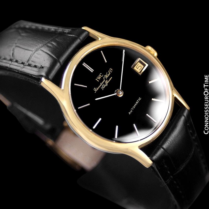 1979 IWC Vintage Mens Ultra Thin Automatic Watch - 18K Gold Plated and ...