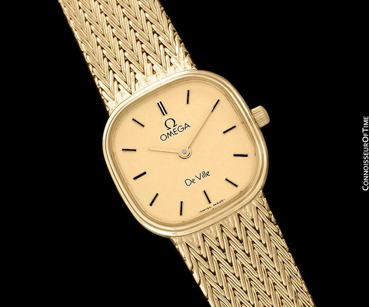 18k gold omega deville ladies watch