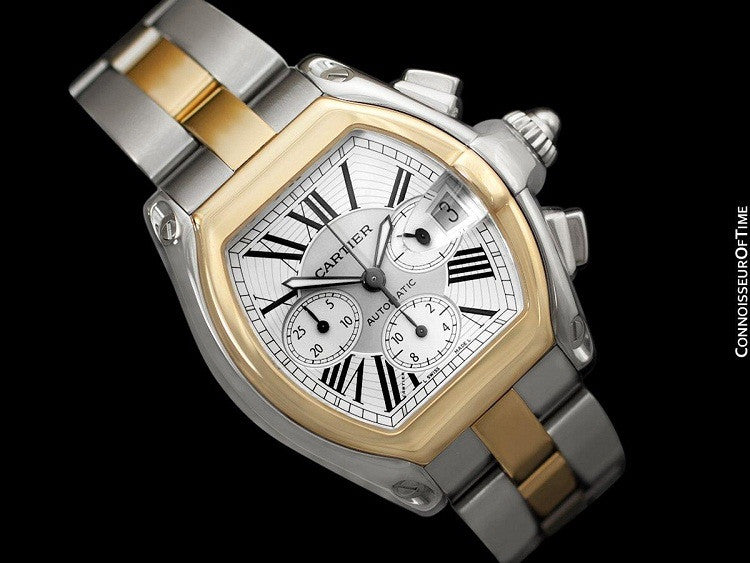 cartier roadster two tone chronograph