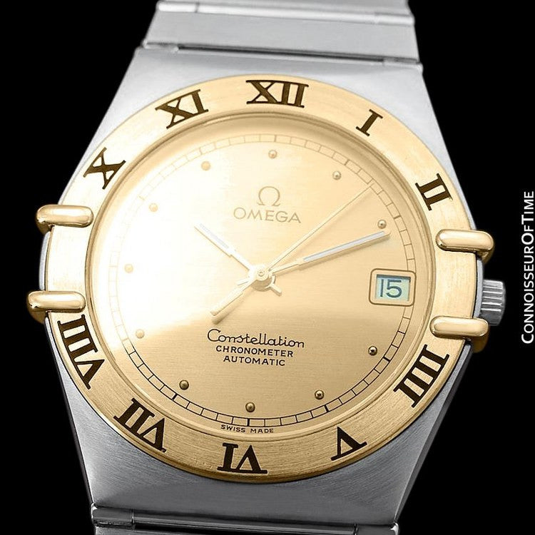 omega constellation automatic chronometer 18k gold mens watch