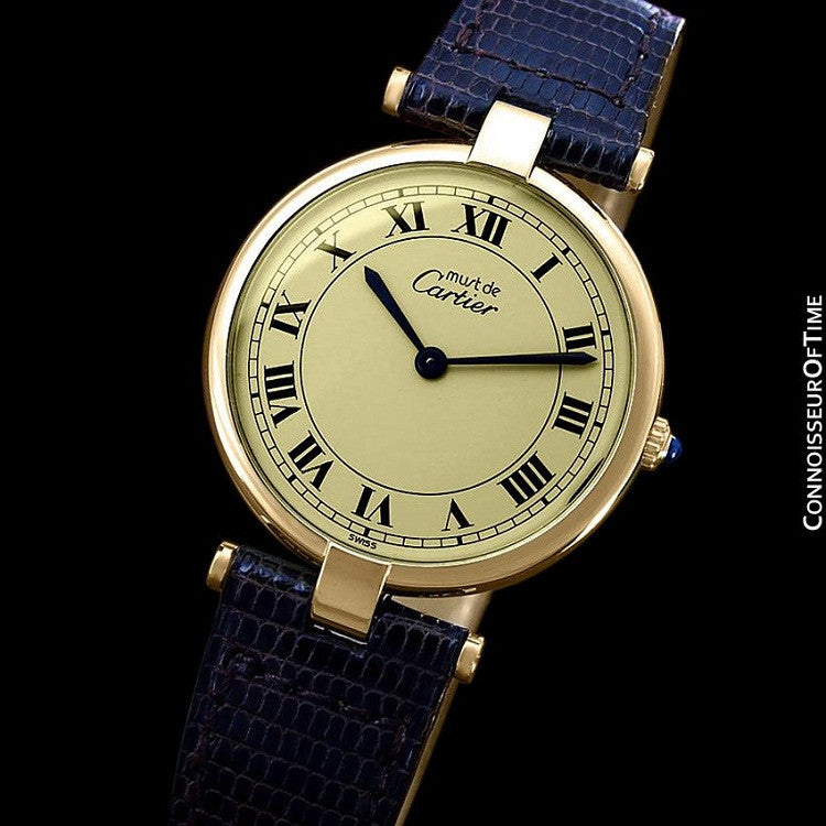 cartier vermeil men's watch