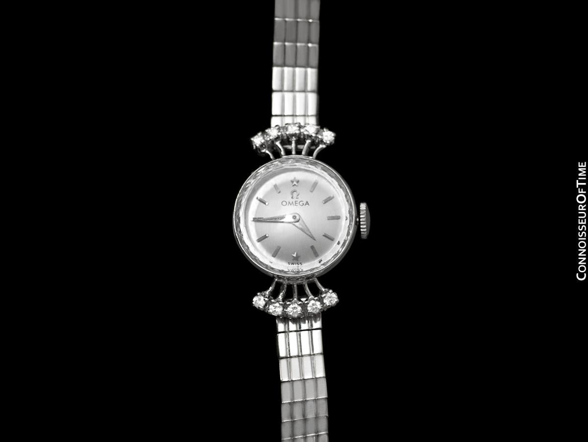 1956 Omega Vintage Ladies Cocktail Dress Watch - 14K White Gold