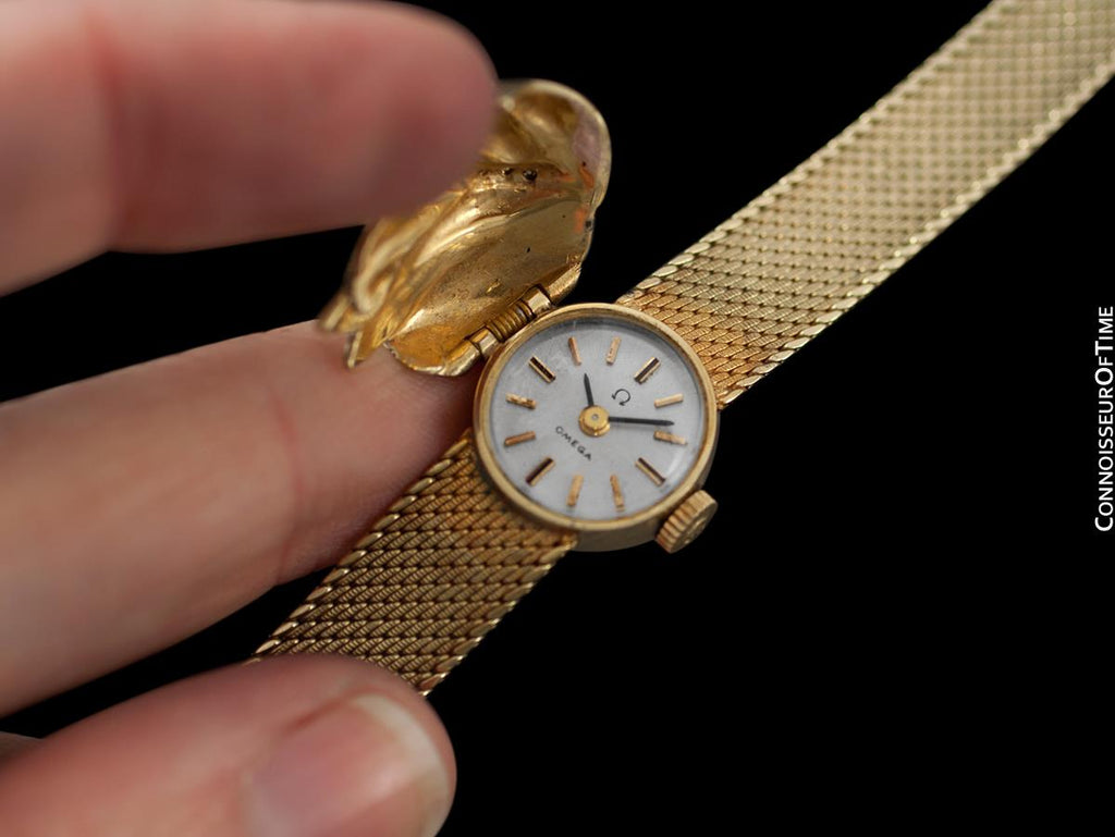 omega gold watch vintage ladies