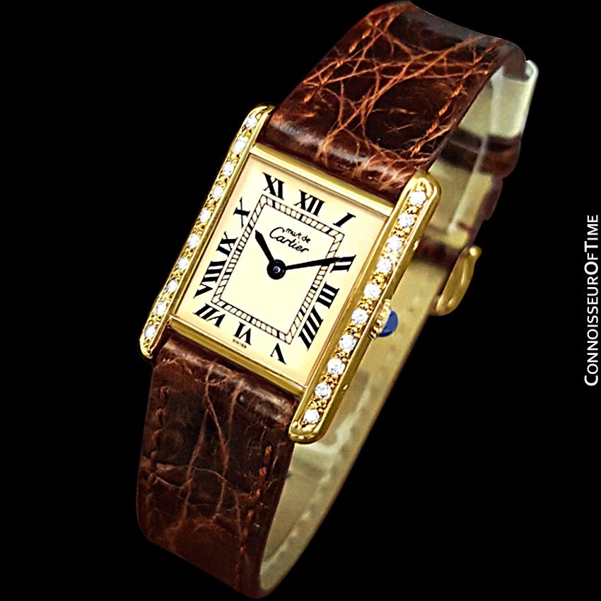 cartier 18k gold vermeil women's vintage watch