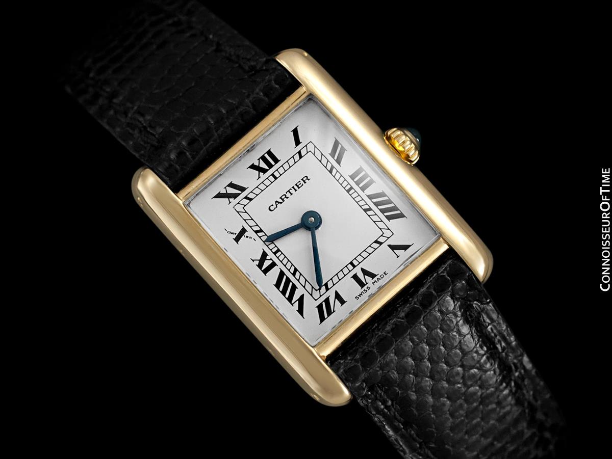 Cartier Tank Louis 1141 18K Yellow Gold Factory Diamonds Quartz Ladie Watch 18mm, Women's, Size: One Size