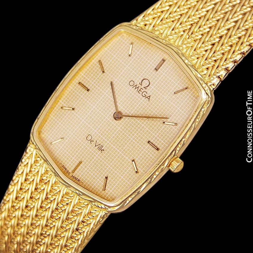 1986 Omega De Ville Vintage Mens Dress Watch 18K Gold Plated and Sta