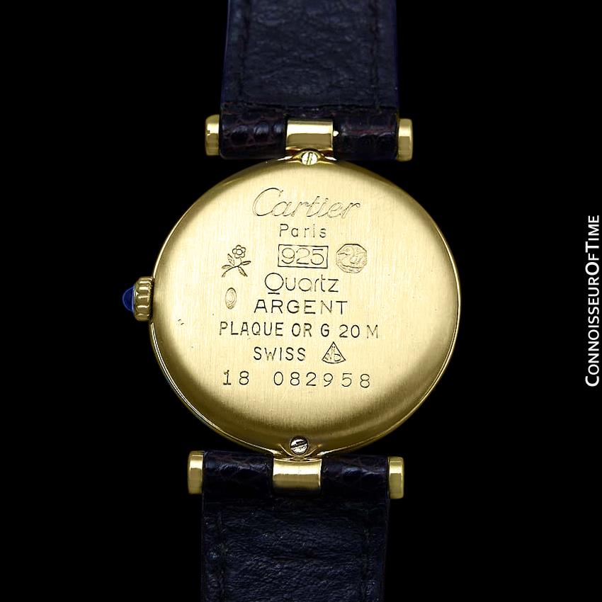 Must De Cartier Vendome Ladies Vermeil Watch - 18K Gold Over Sterling ...