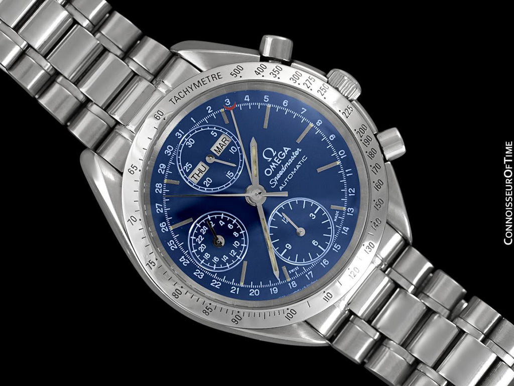 omega speedmaster day date blue dial