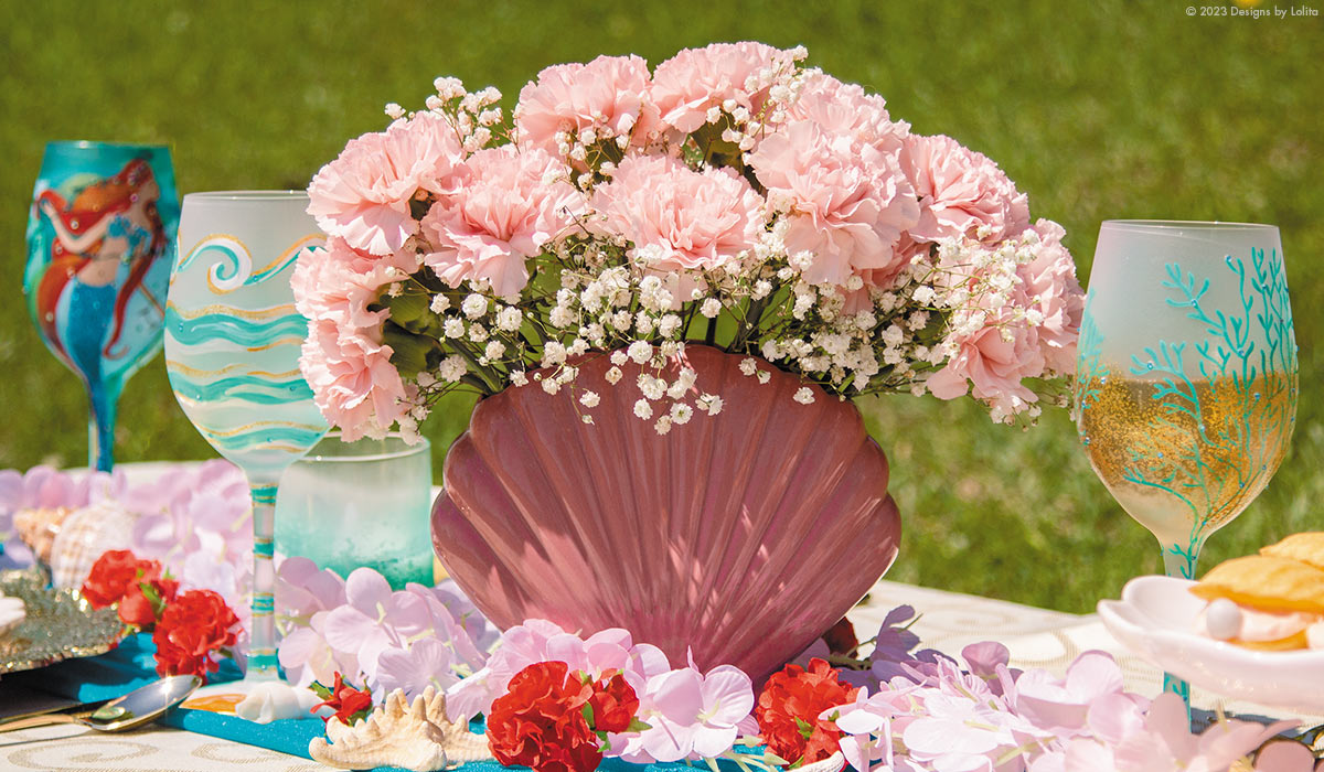 Shell Vase Centerpiece and Party Favors