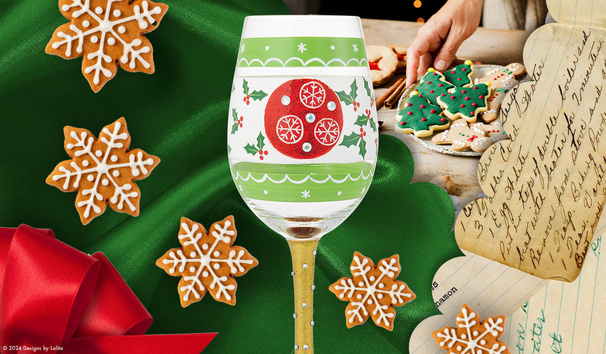 Christmas glass with gingerbread cookies