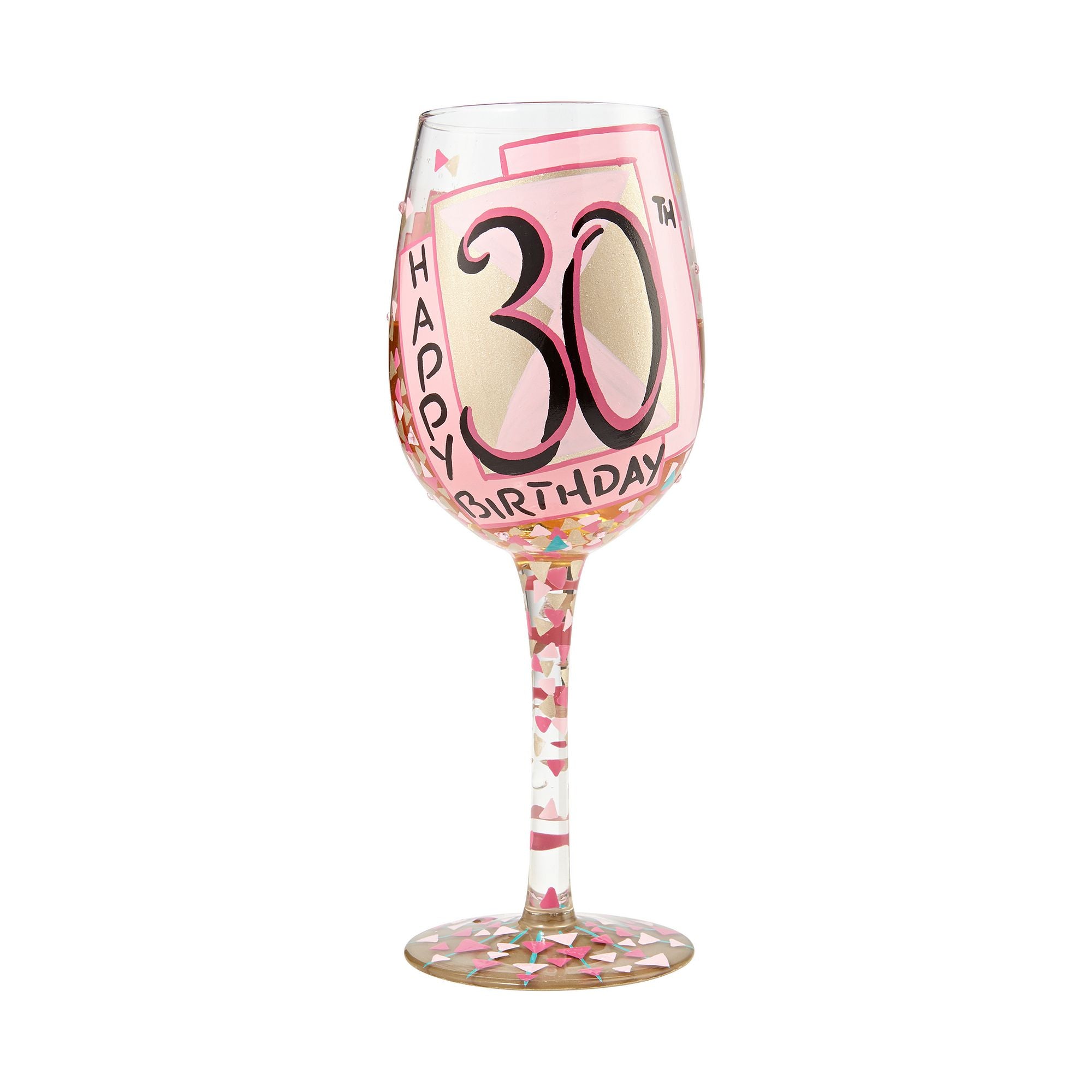 30th wine glass