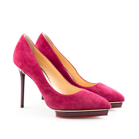 charlotte olympia suede platform pumps